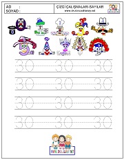 okul öncesi 1 sayısı çizgi çalışması